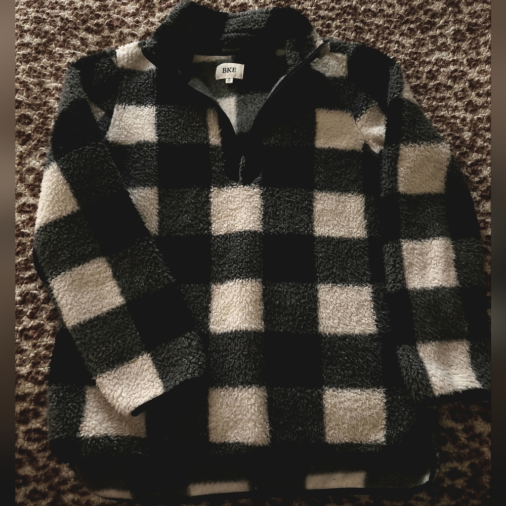 Buckle Plad Sweater